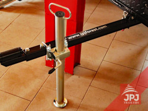 Support leg, including a holder